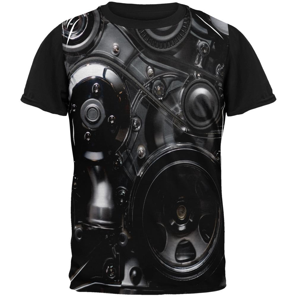 Engine Belt Adult Black Back T-Shirt Men's T-Shirts Old Glory SM Multi 
