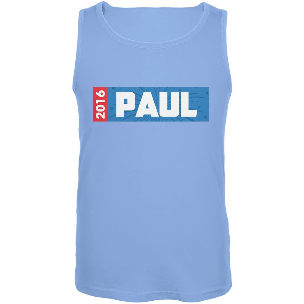 Election 2016 Paul Rectangle Logo Carolina Blue Adult Tank Top Men's Tank Tops Old Glory 2XL Blue 