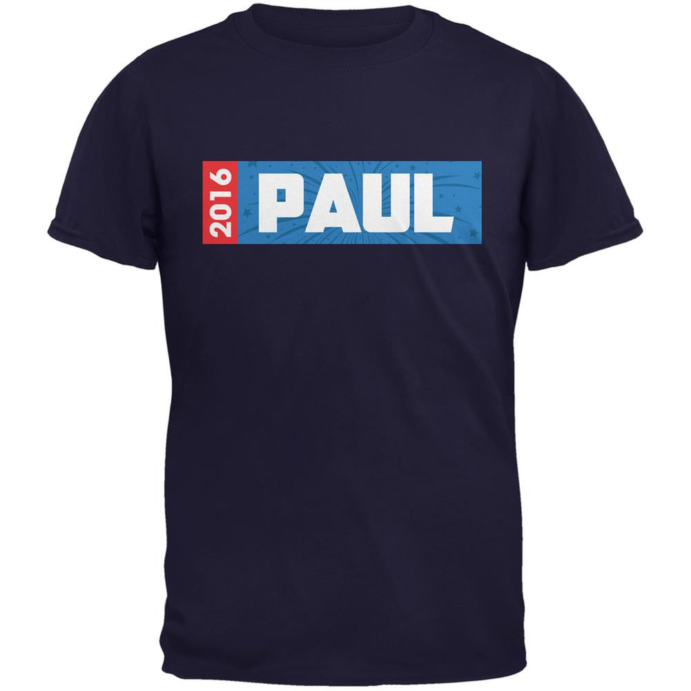 Election 2016 Paul Rectangle Logo Navy Adult T-Shirt Men's T-Shirts Old Glory 2XL Blue 