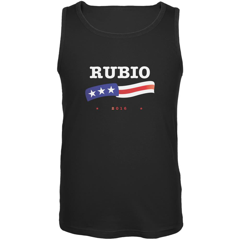 Election 2016 Marco Rubio American Flag Black Adult Tank Top Men's Tank Tops Old Glory 2XL Black 