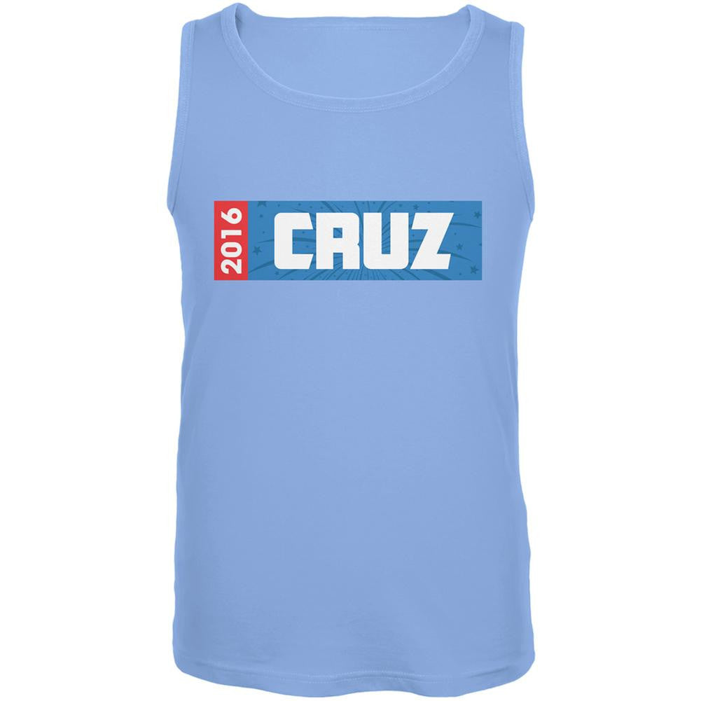 Election 2016 Cruz Rectangle Logo Carolina Blue Adult Tank Top Men's Tank Tops Old Glory 2XL Blue 