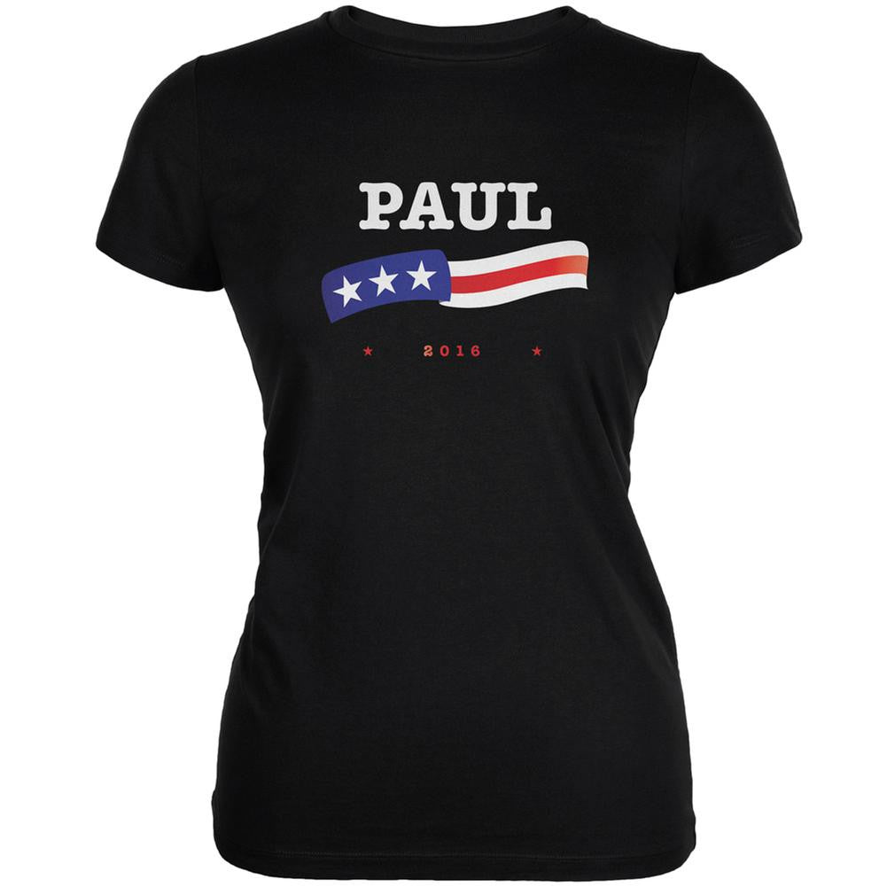 Election 2016 Rand Paul American Flag Black Juniors Soft T-Shirt Juniors T-Shirts Old Glory 2XL Black 