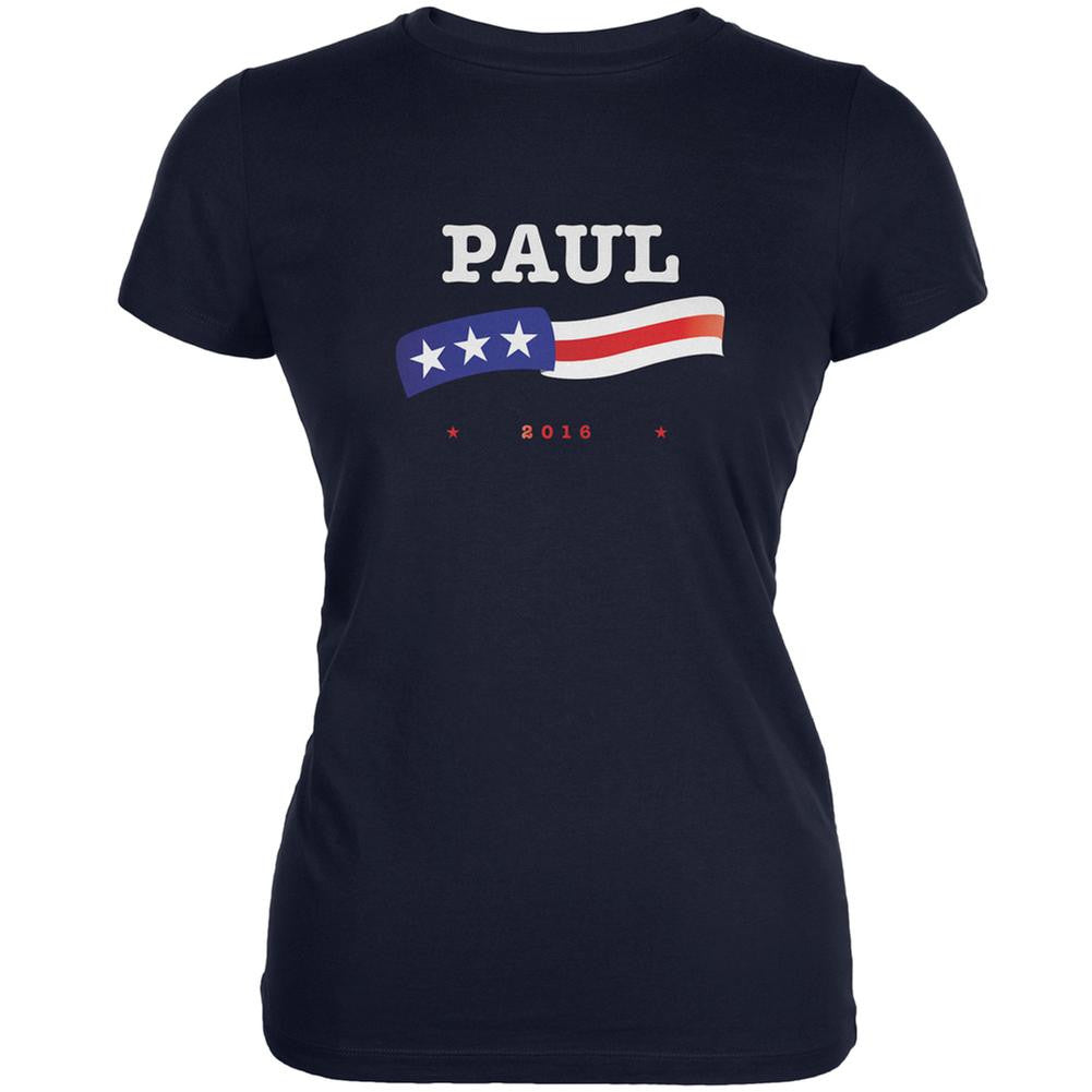 Election 2016 Rand Paul American Flag Navy Juniors Soft T-Shirt Juniors T-Shirts Old Glory 2XL Blue 