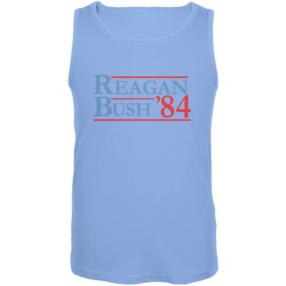 Election 1984 Reagan Bush Distressed Carolina Blue Adult Tank Top Men's Tank Tops Old Glory 2XL Blue 