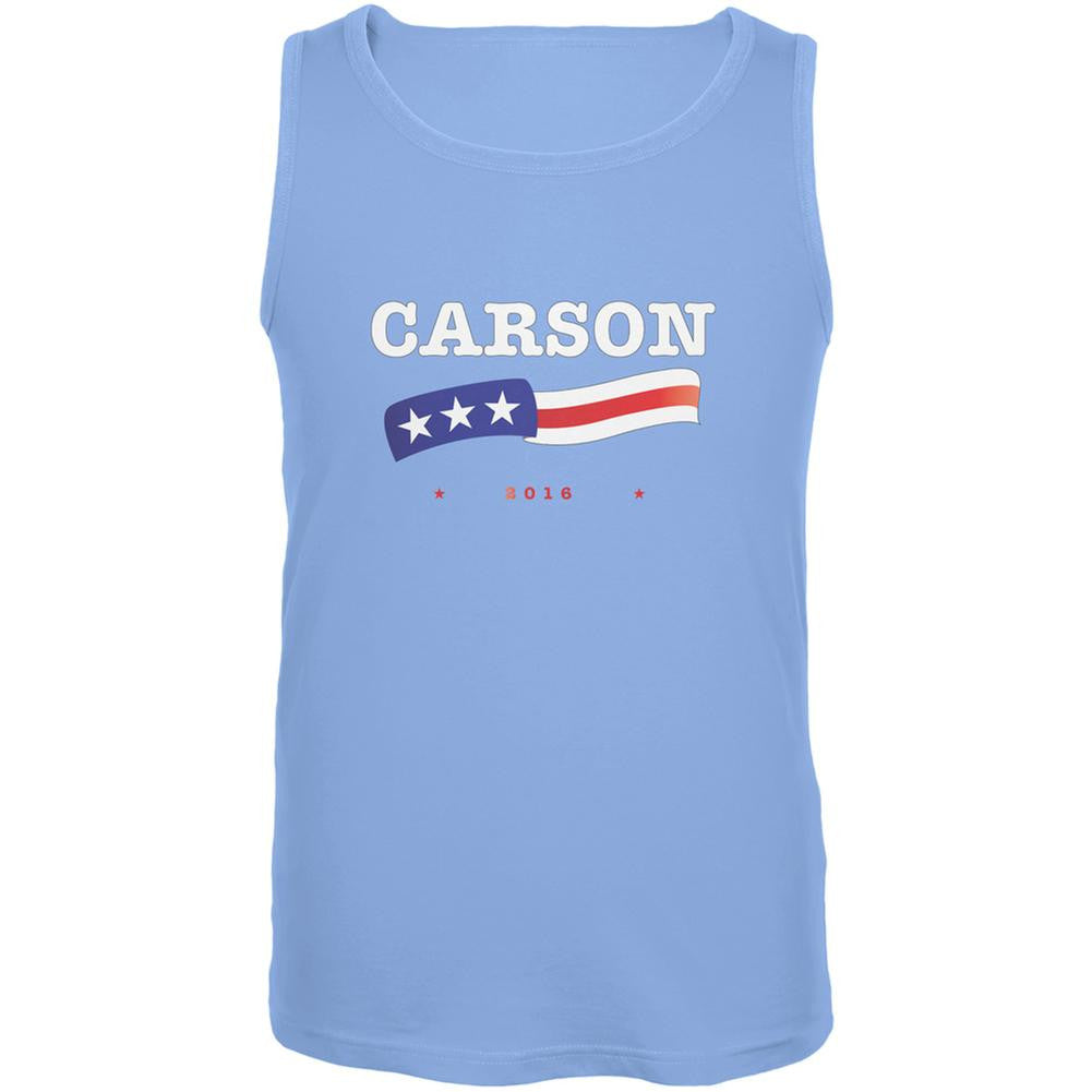 Election 2016 Ben Carson American Flag Carolina Blue Adult Tank Top Men's Tank Tops Old Glory 2XL Blue 