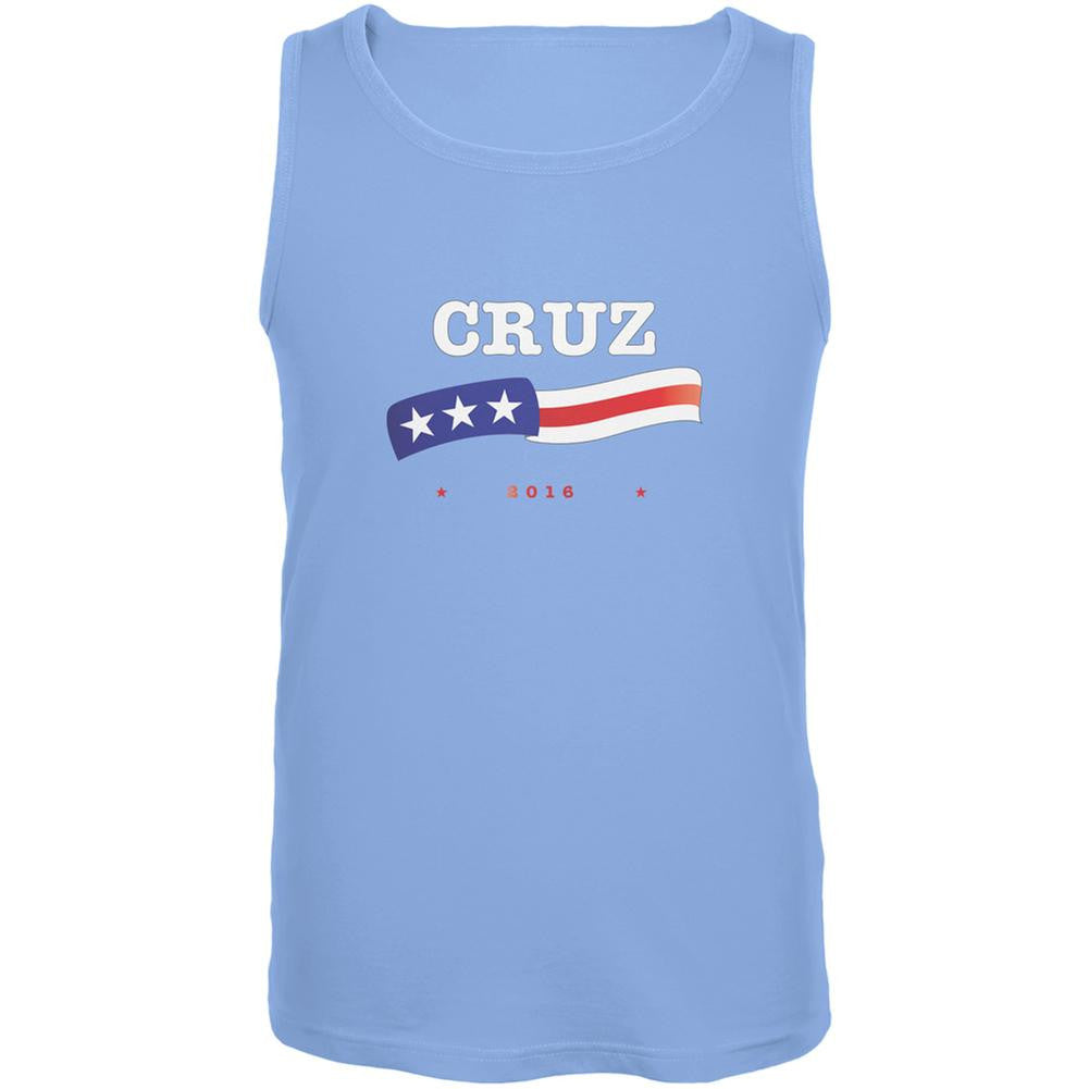 Election 2016 Ted Cruz American Flag Carolina Blue Adult Tank Top Men's Tank Tops Old Glory 2XL Blue 