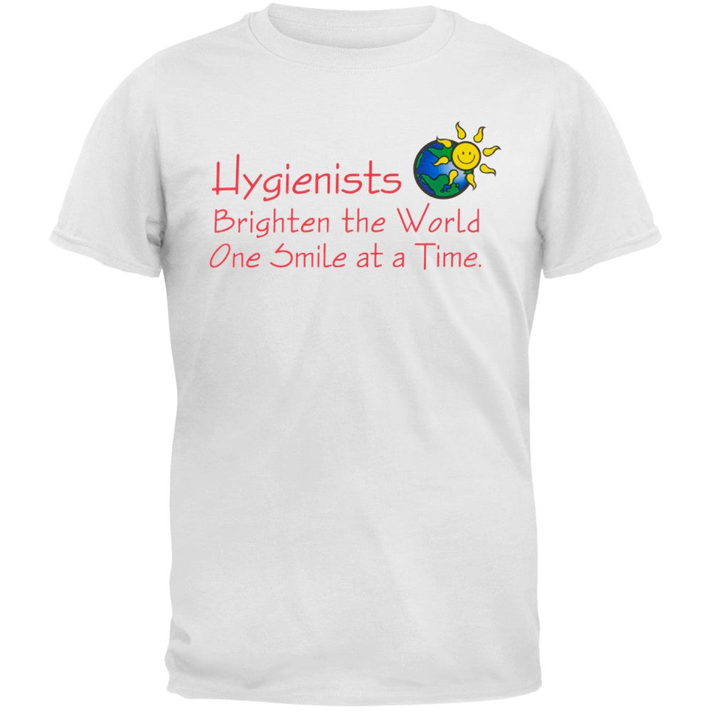 Hygienists Brighten The World Adult T-Shirt Men's T-Shirts Old Glory XL White 