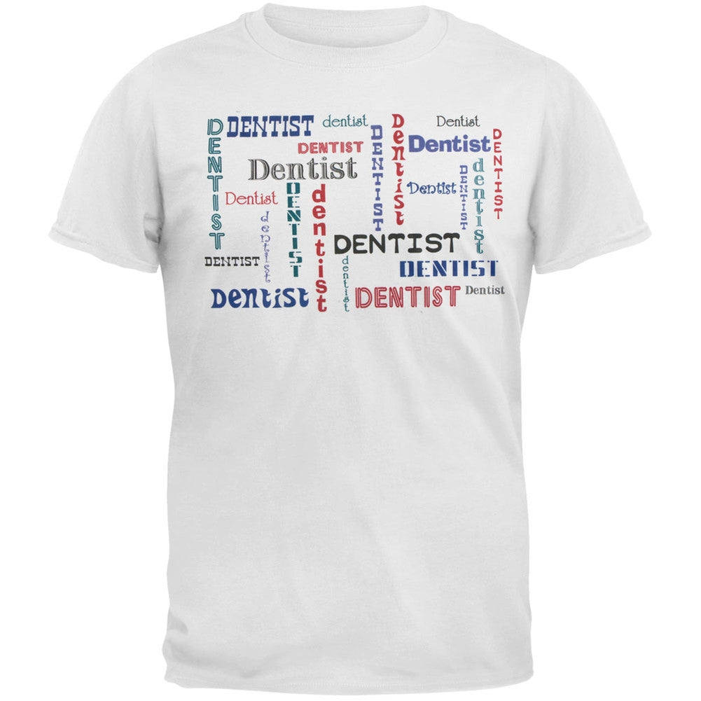 Dentist Repeat Print Adult T-Shirt Men's T-Shirts Old Glory 2XL White