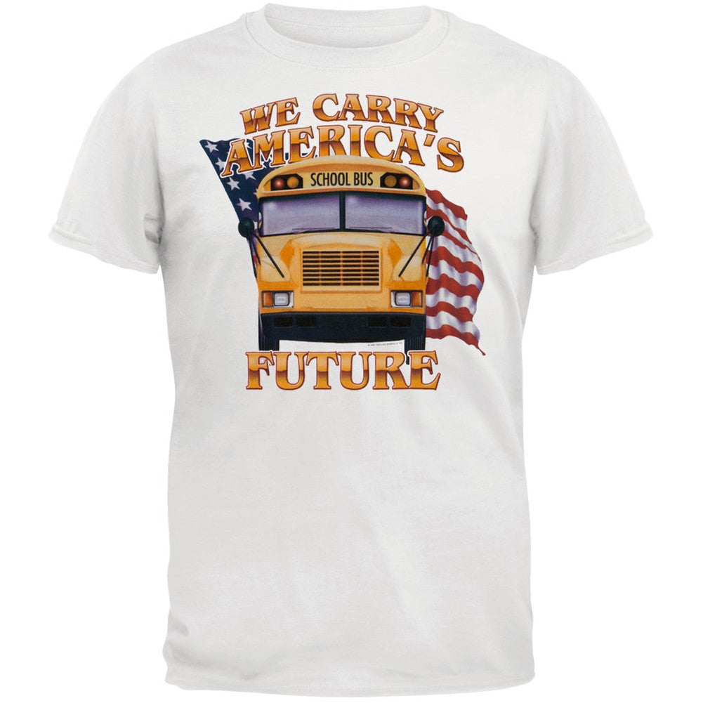 School Buses Carry America's Future Adult T-Shirt Men's T-Shirts Old Glory   