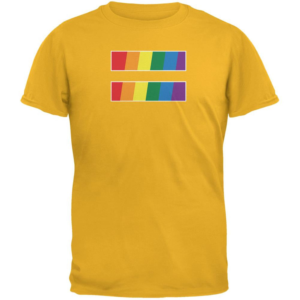 Gay Lesbian Equality Rainbow LGBT Gold Adult T-Shirt Men's T-Shirts Old Glory 2XL Yellow 