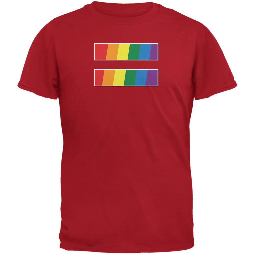 Gay Lesbian Equality Rainbow LGBT Red Adult T-Shirt Men's T-Shirts Old Glory 2XL Red 