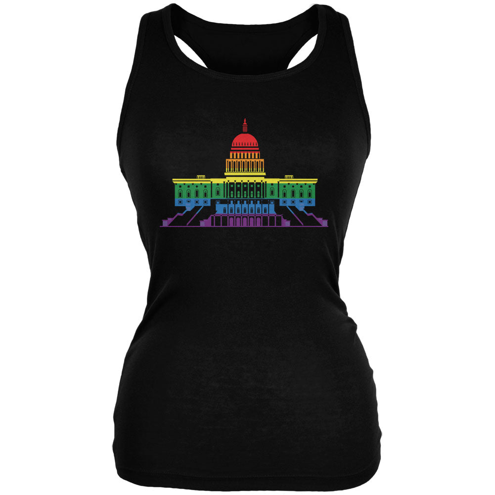 LGBT Gay Pride Capitol Building USA Black Juniors Soft Tank Top Juniors Tank Tops LGBT 2XL Black 