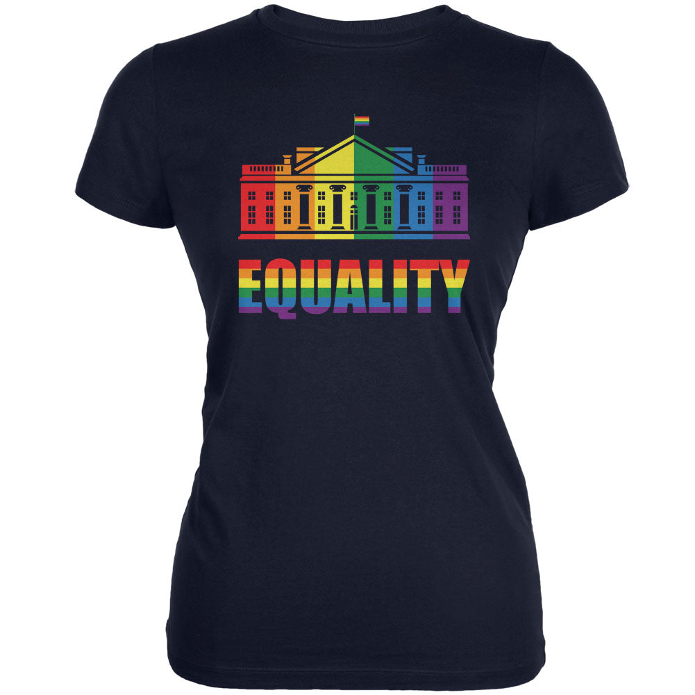 LGBT Gay Pride White House Navy Juniors Soft T-Shirt Juniors T-Shirts LGBT 2XL Dark Blue 