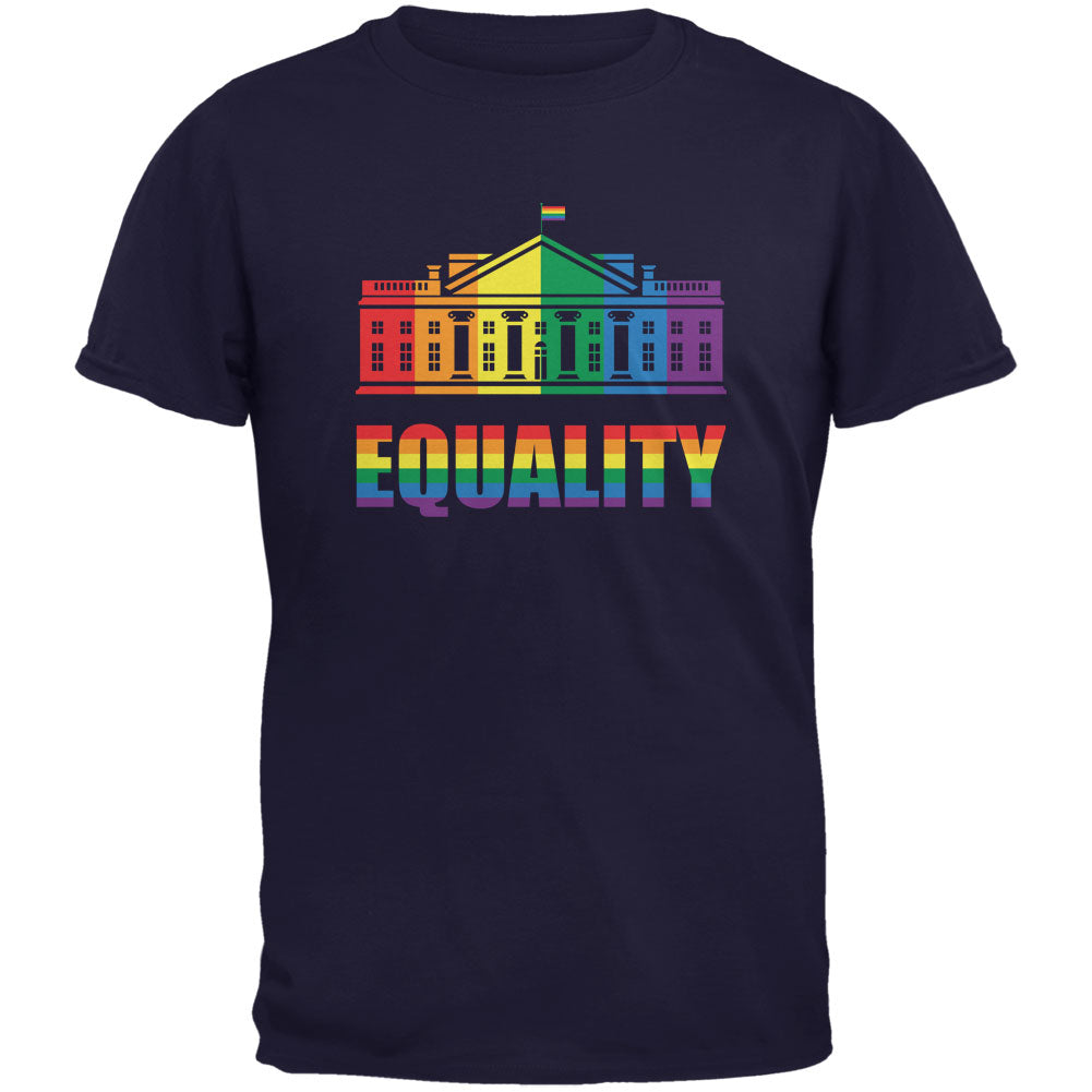 LGBT Gay Pride White House Navy Adult T-Shirt Men's T-Shirts LGBT 2XL Dark Blue 