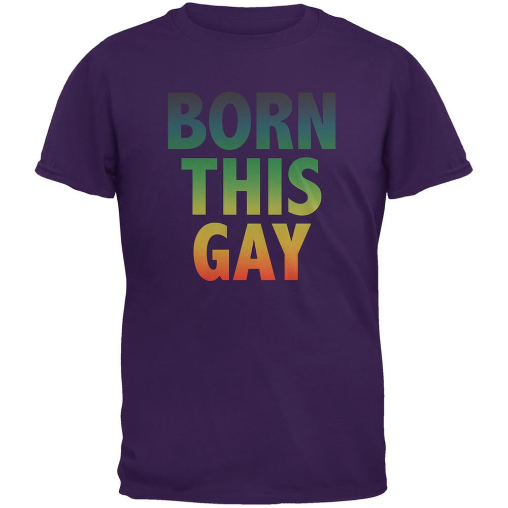 Gay Pride LGBT Born This Gay Purple Adult T-Shirt Men's T-Shirts Old Glory 2XL Purple 