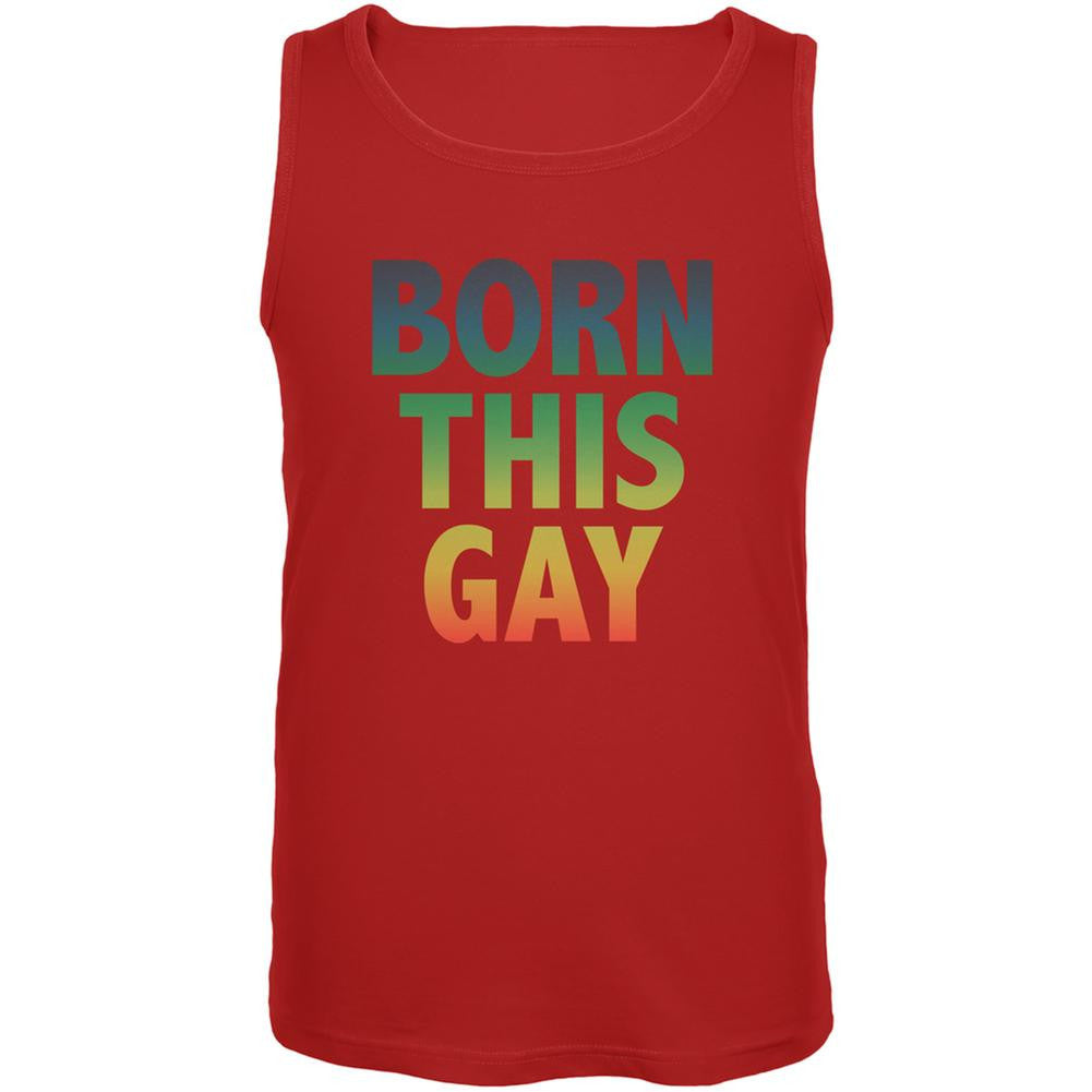 Gay Pride LGBT Born This Gay Red Adult Tank Top Men's Tank Tops Old Glory 2XL Red 