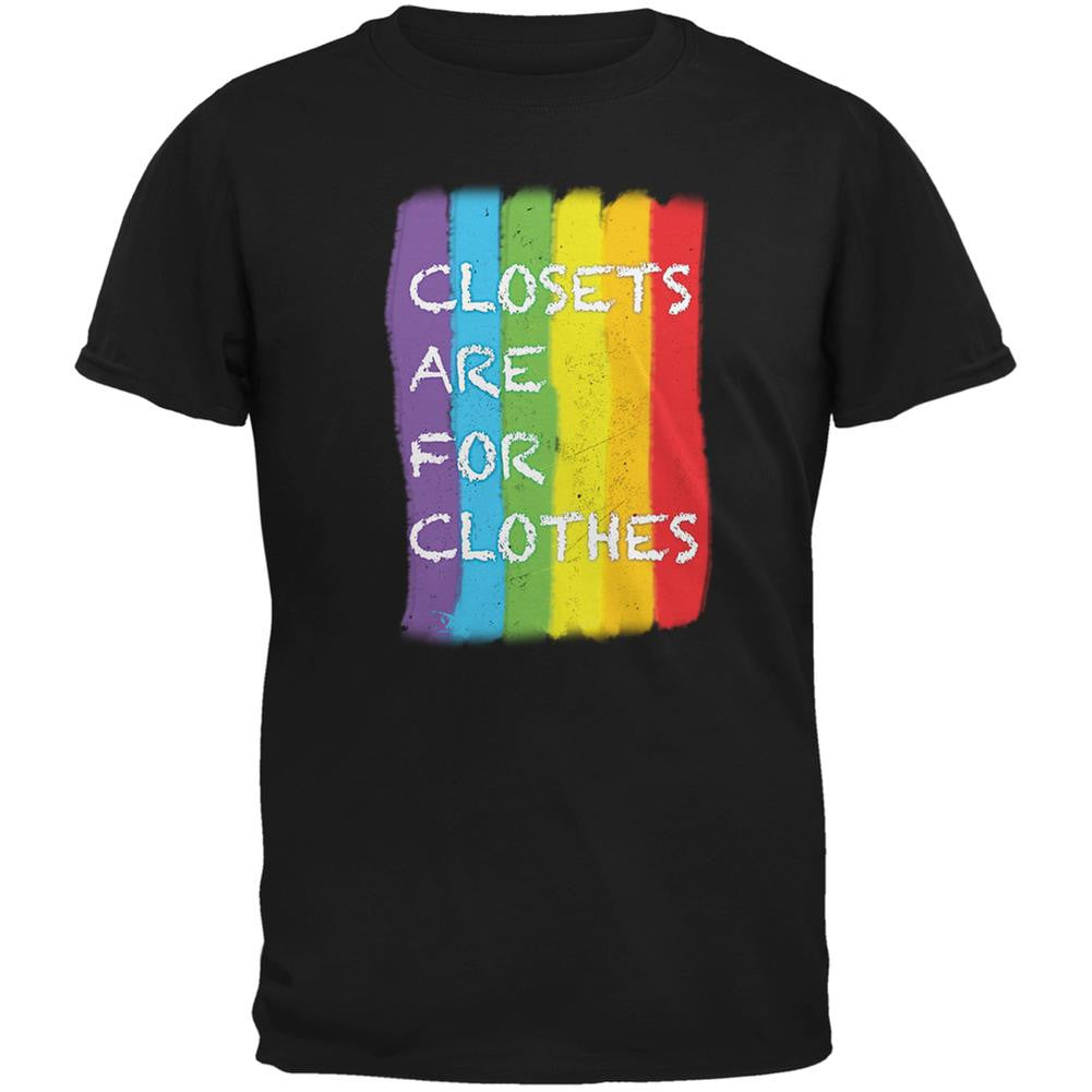 Gay Pride LGBT Closets Are For Clothes Black Adult T-Shirt Men's T-Shirts Old Glory 2XL Black 