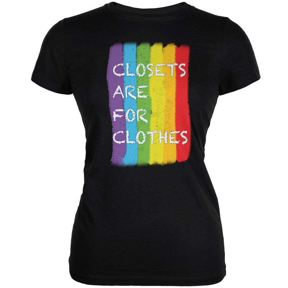 Gay Pride LGBT Closets Are For Clothes Black Juniors Soft T-Shirt Juniors T-Shirts Old Glory 2XL Black 