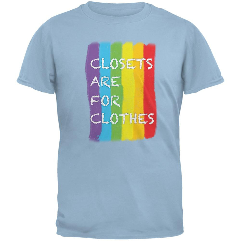 Gay Pride LGBT Closets Are For Clothes Light Blue Adult T-Shirt Men's T-Shirts Old Glory 2XL Blue 