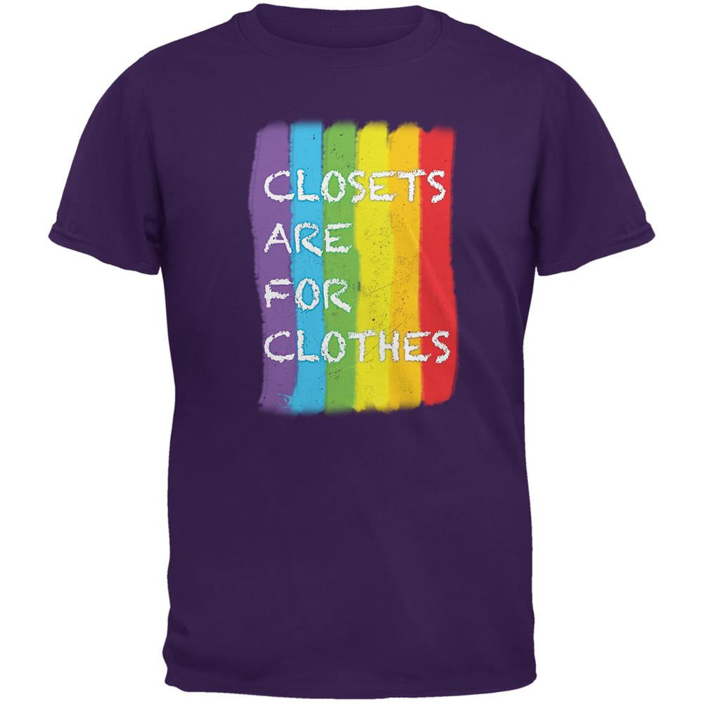 Gay Pride LGBT Closets Are For Clothes Purple Adult T-Shirt Men's T-Shirts Old Glory 2XL Purple 