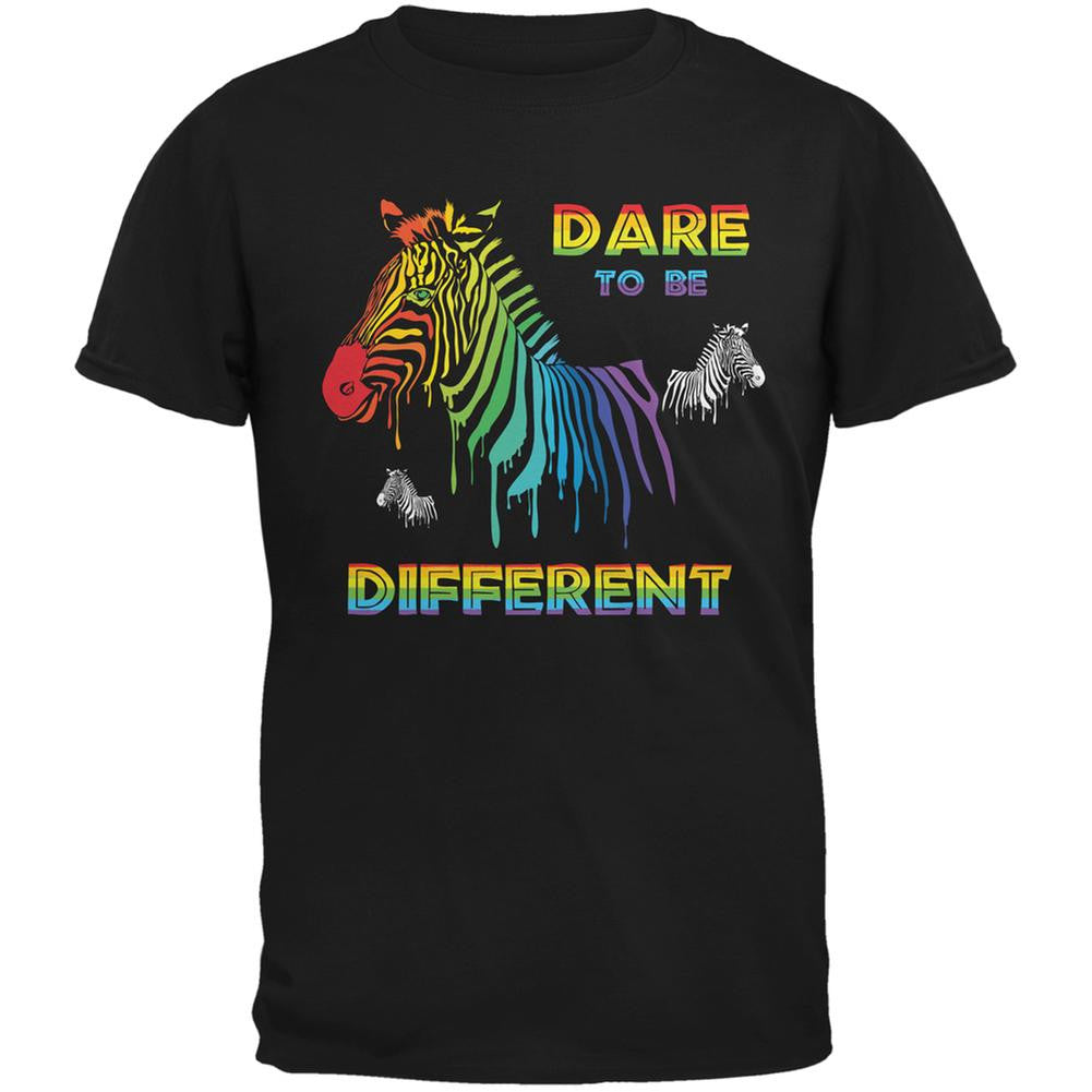 Gay Pride LGBT Dare To Be Different Black Adult T-Shirt Men's T-Shirts Old Glory 2XL Black 