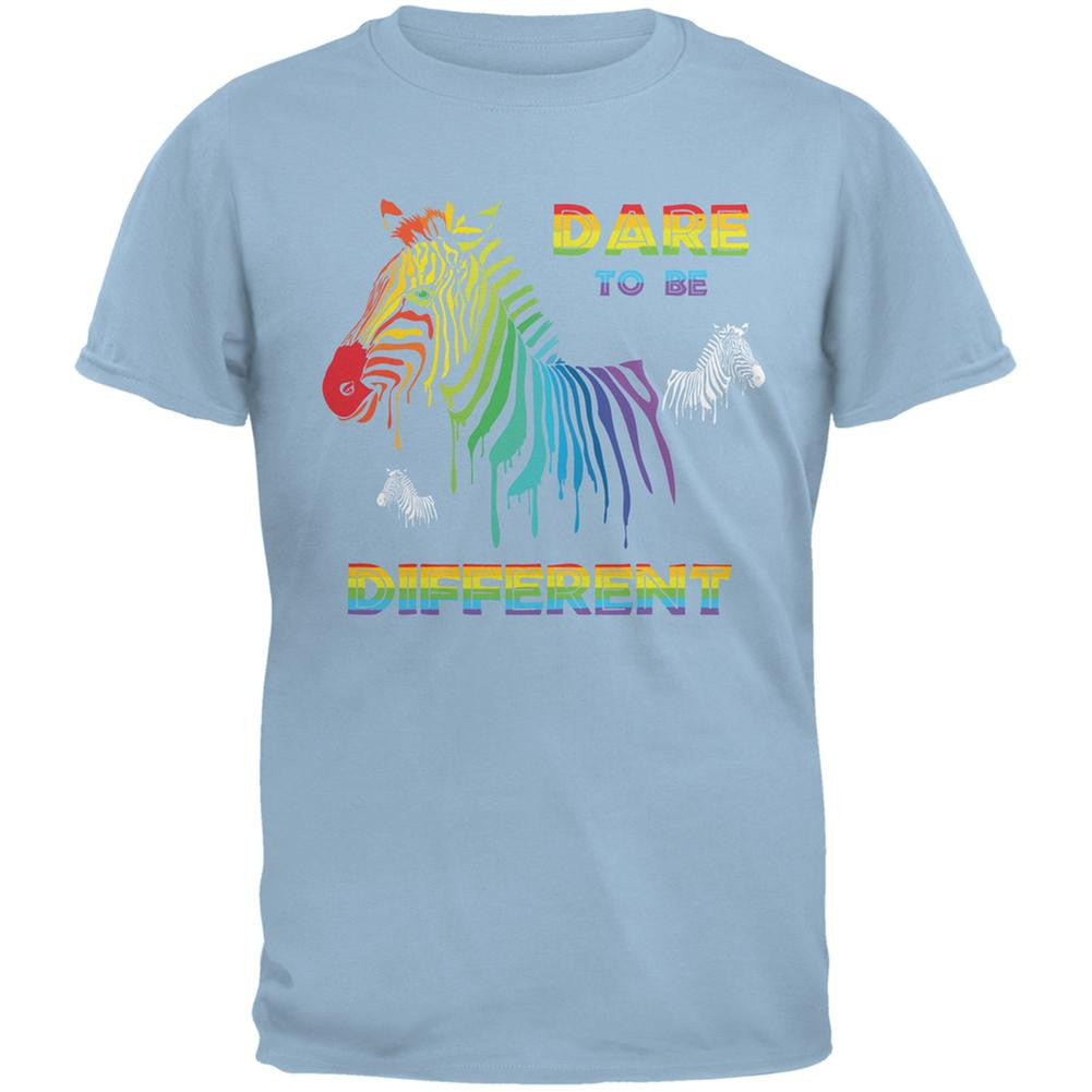 Gay Pride LGBT Dare To Be Different Light Blue Adult T-Shirt Men's T-Shirts Old Glory 2XL Blue 