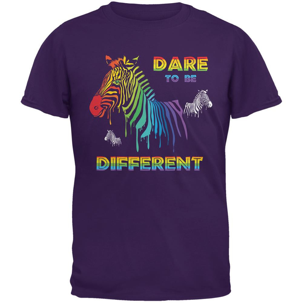 Gay Pride LGBT Dare To Be Different Purple Adult T-Shirt Men's T-Shirts Old Glory 2XL Purple 