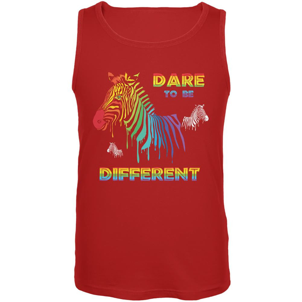 Gay Pride LGBT Dare To Be Different Red Adult Tank Top Men's Tank Tops Old Glory 2XL Red 