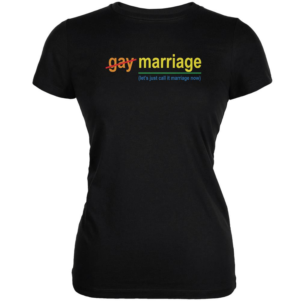 Gay Pride LGBT Let's Just Call It Marriage Black Juniors Soft T-Shirt Juniors T-Shirts Old Glory 2XL Black 