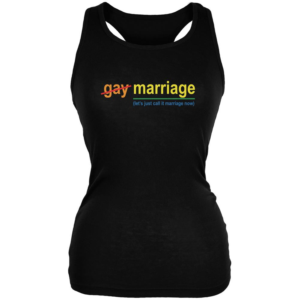 Gay Pride LGBT Let's Just Call It Marriage Black Juniors Soft Tank Top Juniors T-Shirts Old Glory 2XL Black 