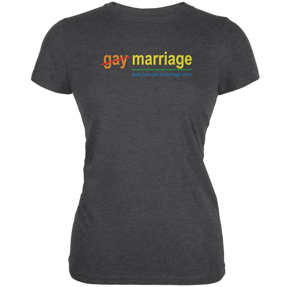 Gay Pride LGBT Let's Just Call It Marriage Heather Juniors Soft T-Shirt Juniors T-Shirts Old Glory 2XL Grey 