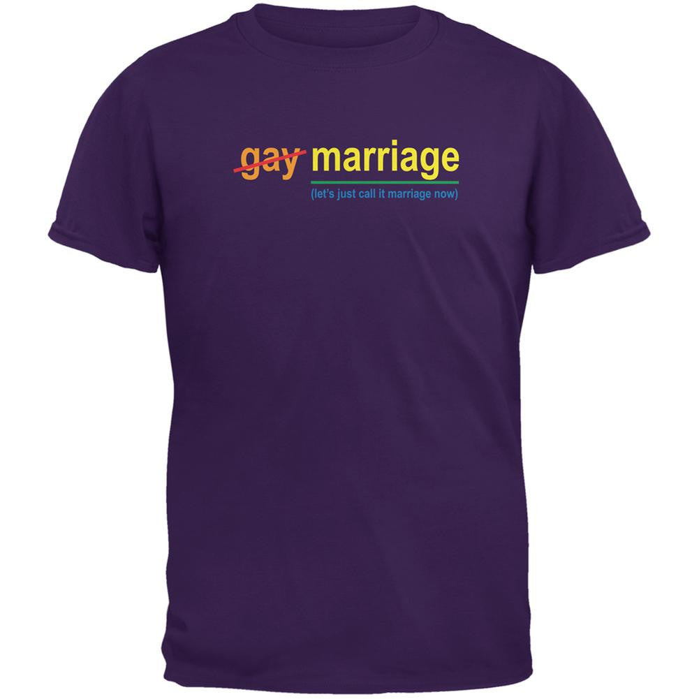 Gay Pride LGBT Let's Just Call It Marriage Purple Adult T-Shirt Men's T-Shirts Old Glory 2XL Purple 