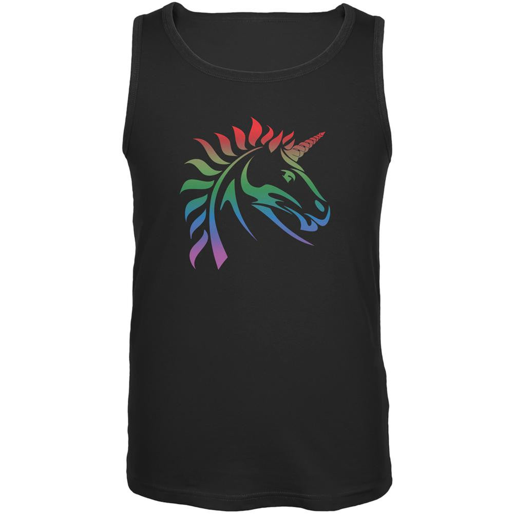 Gay Pride LGBT Rainbow Unicorn Black Adult Tank Top Men's Tank Tops Old Glory 2XL Black 