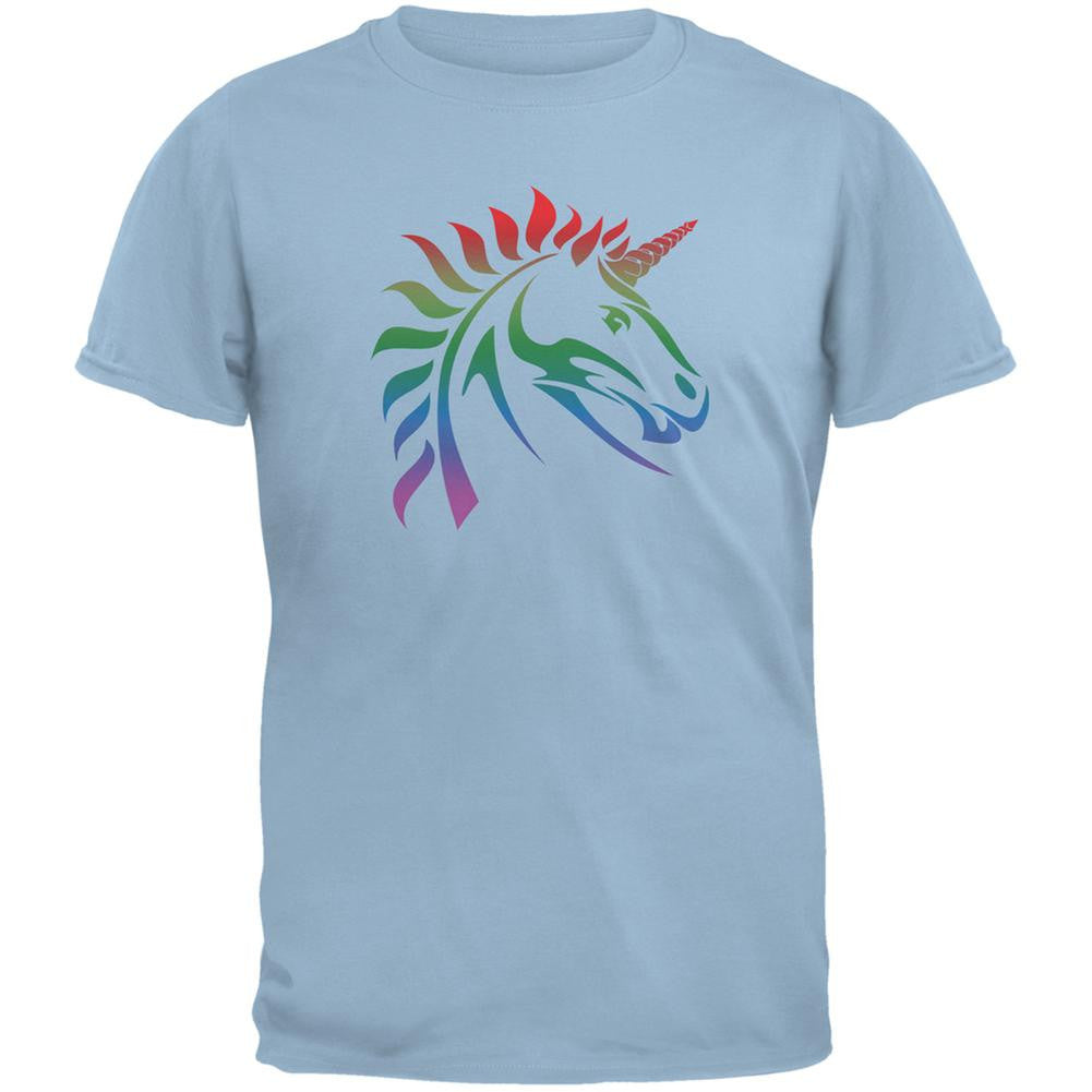 Gay Pride LGBT Rainbow Unicorn Light Blue Adult T-Shirt Men's T-Shirts Old Glory 2XL Blue 