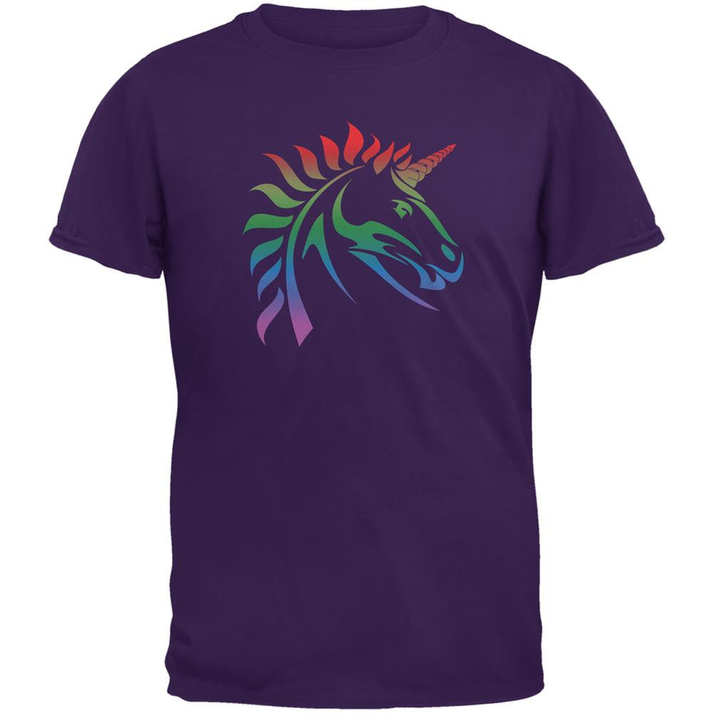 Gay Pride LGBT Rainbow Unicorn Purple Adult T-Shirt Men's T-Shirts Old Glory 2XL Purple 