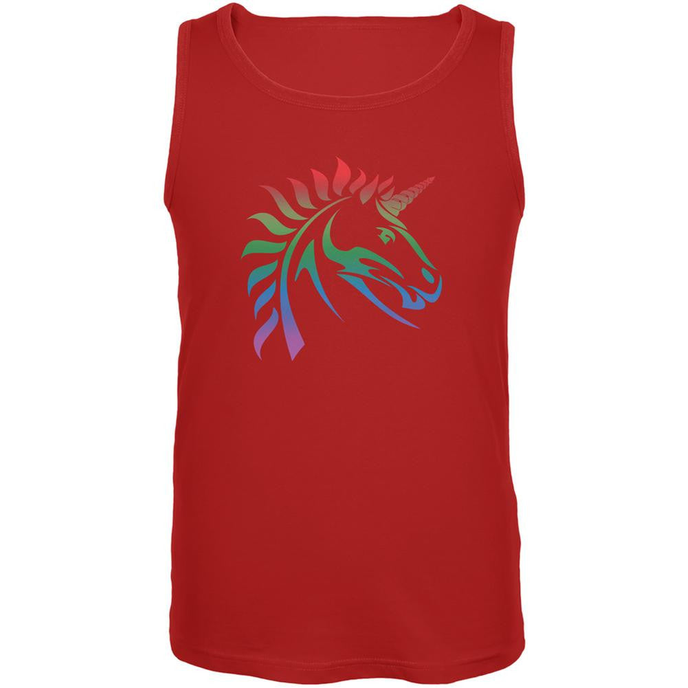 Gay Pride LGBT Rainbow Unicorn Red Adult Tank Top Men's Tank Tops Old Glory 2XL Red 