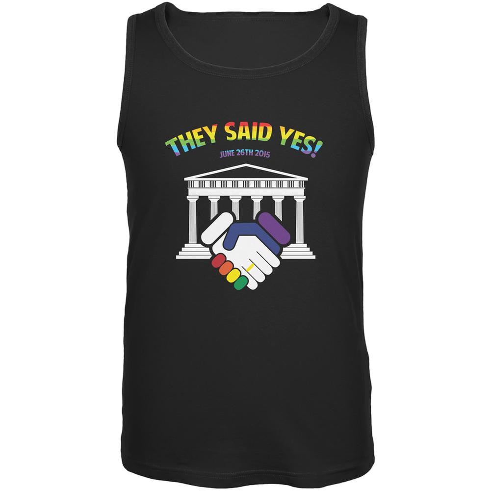 Gay Pride LGBT They Said Yes Black Adult Tank Top Men's Tank Tops Old Glory 2XL Black 