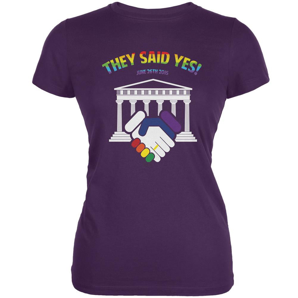 Gay Pride LGBT They Said Yes Purple Adult T-Shirt Men's T-Shirts Old Glory 2XL Purple 