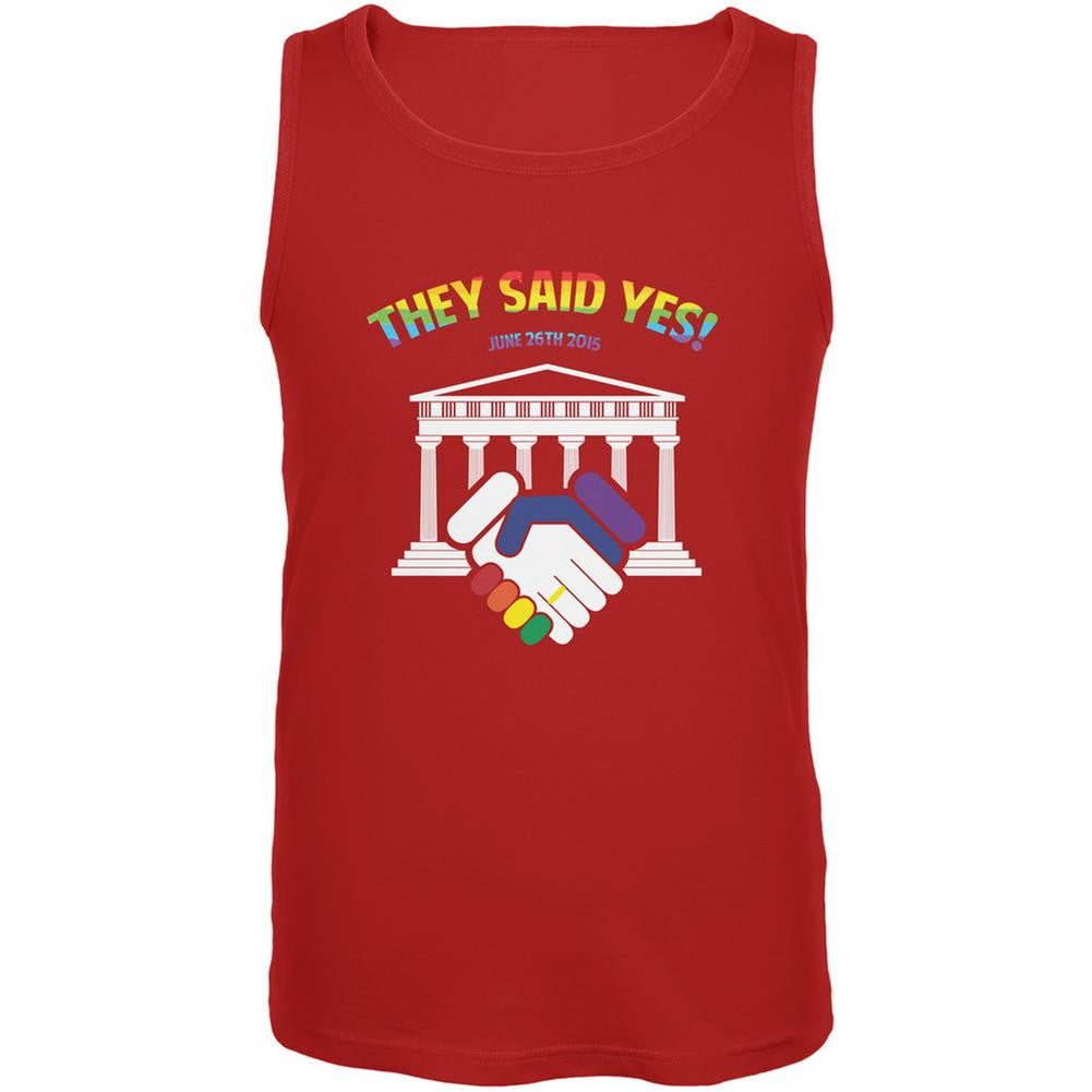 Gay Pride LGBT They Said Yes Red Adult Tank Top Men's Tank Tops Old Glory 2XL Red 