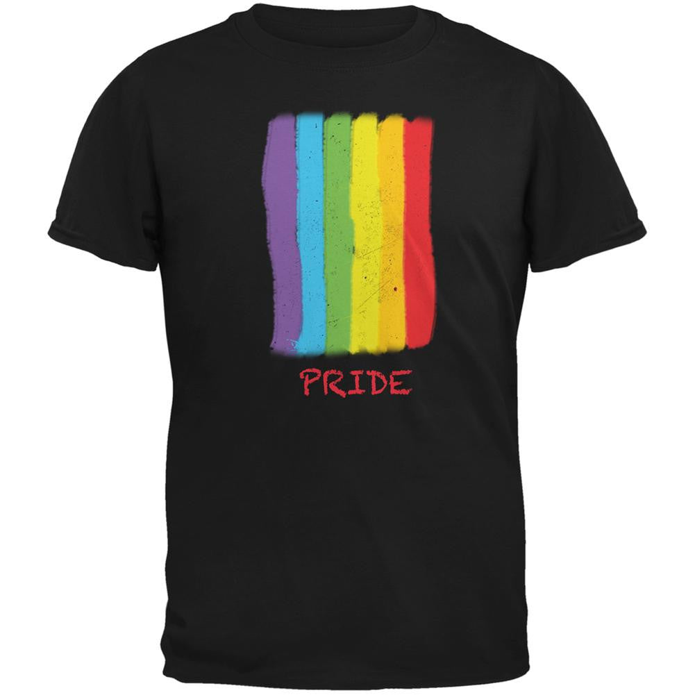 Gay Pride LGBT Vertical Pride Rainbow Black Adult T-Shirt Men's T-Shirts Old Glory 2XL Black 