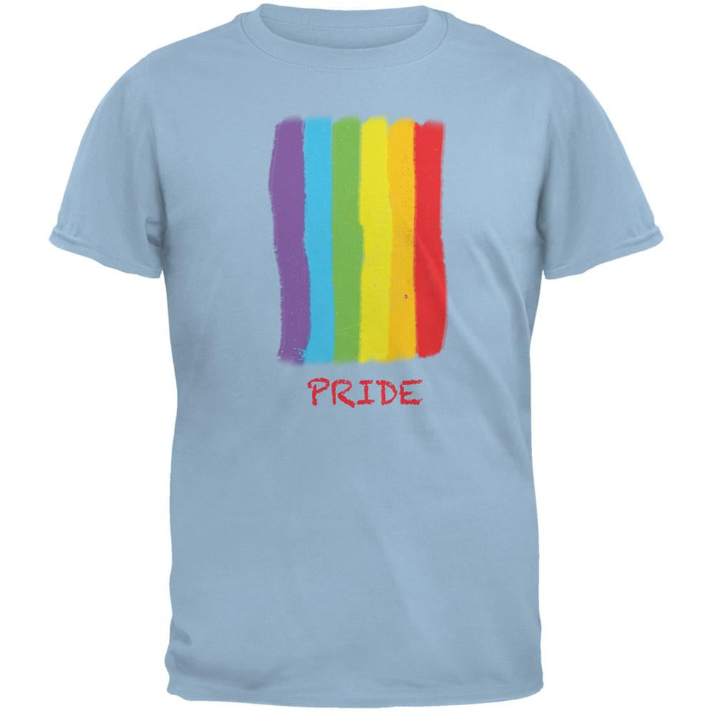 Gay Pride LGBT Vertical Pride Rainbow Light Blue Adult T-Shirt Men's T-Shirts Old Glory 2XL Blue 