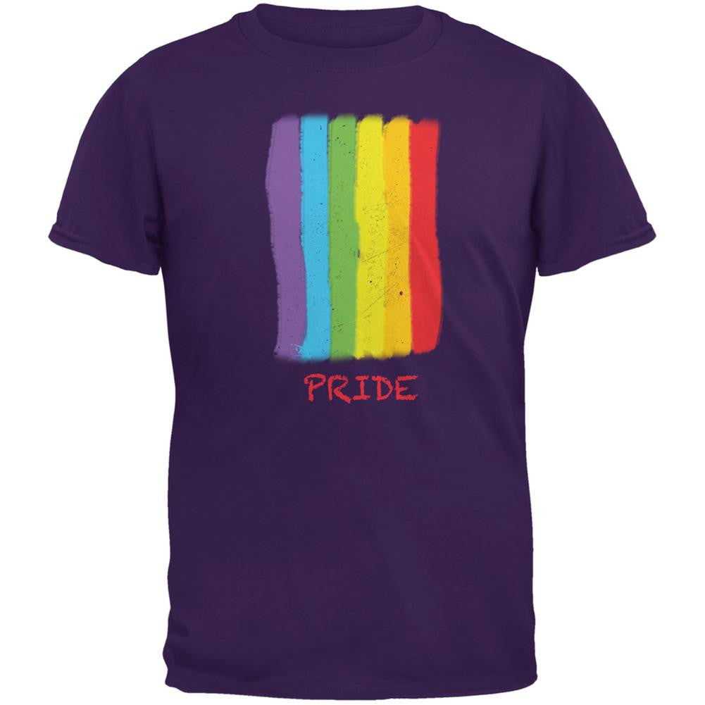 Gay Pride LGBT Vertical Pride Rainbow Purple Adult T-Shirt Men's T-Shirts Old Glory 2XL Purple 