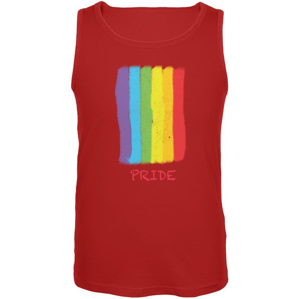 Gay Pride LGBT Vertical Pride Rainbow Red Adult Tank Top Men's Tank Tops Old Glory 2XL Red 