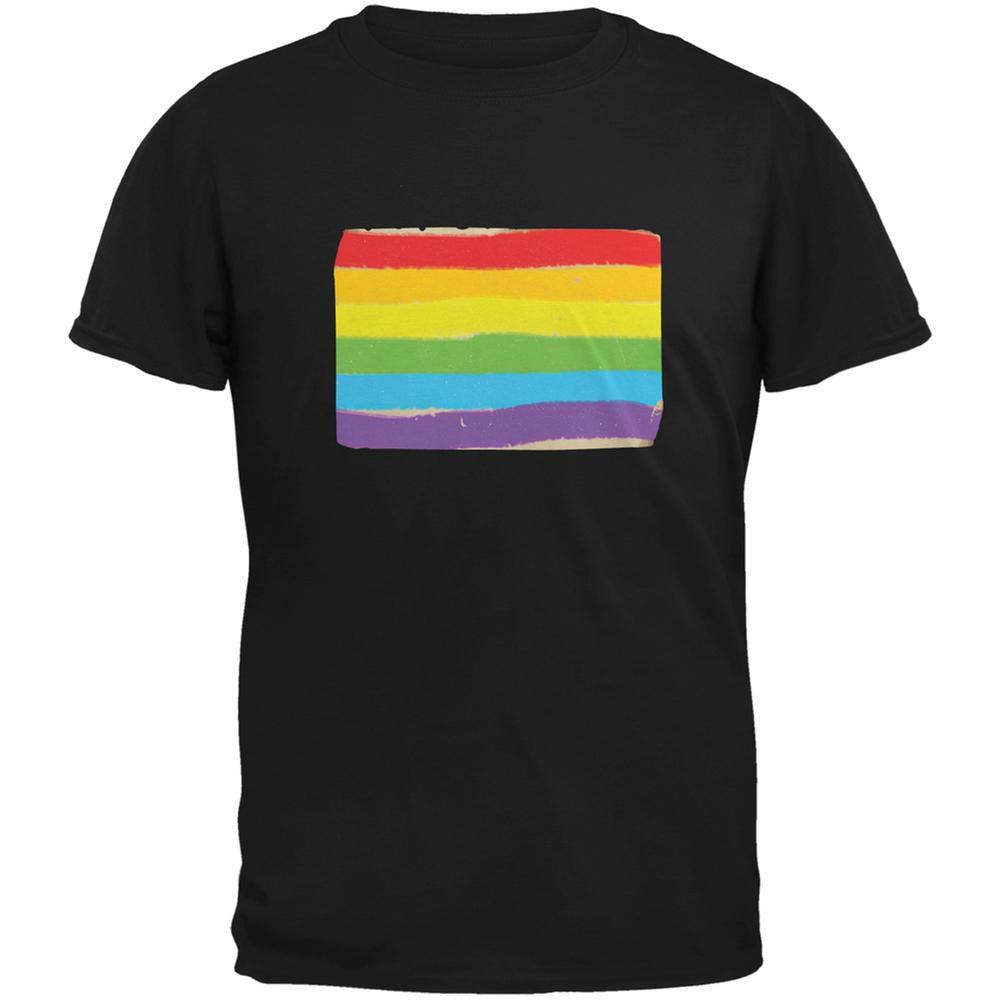 Gay Pride LGBT Vintage Rainbow Black Adult T-Shirt Men's T-Shirts Old Glory 2XL Black 