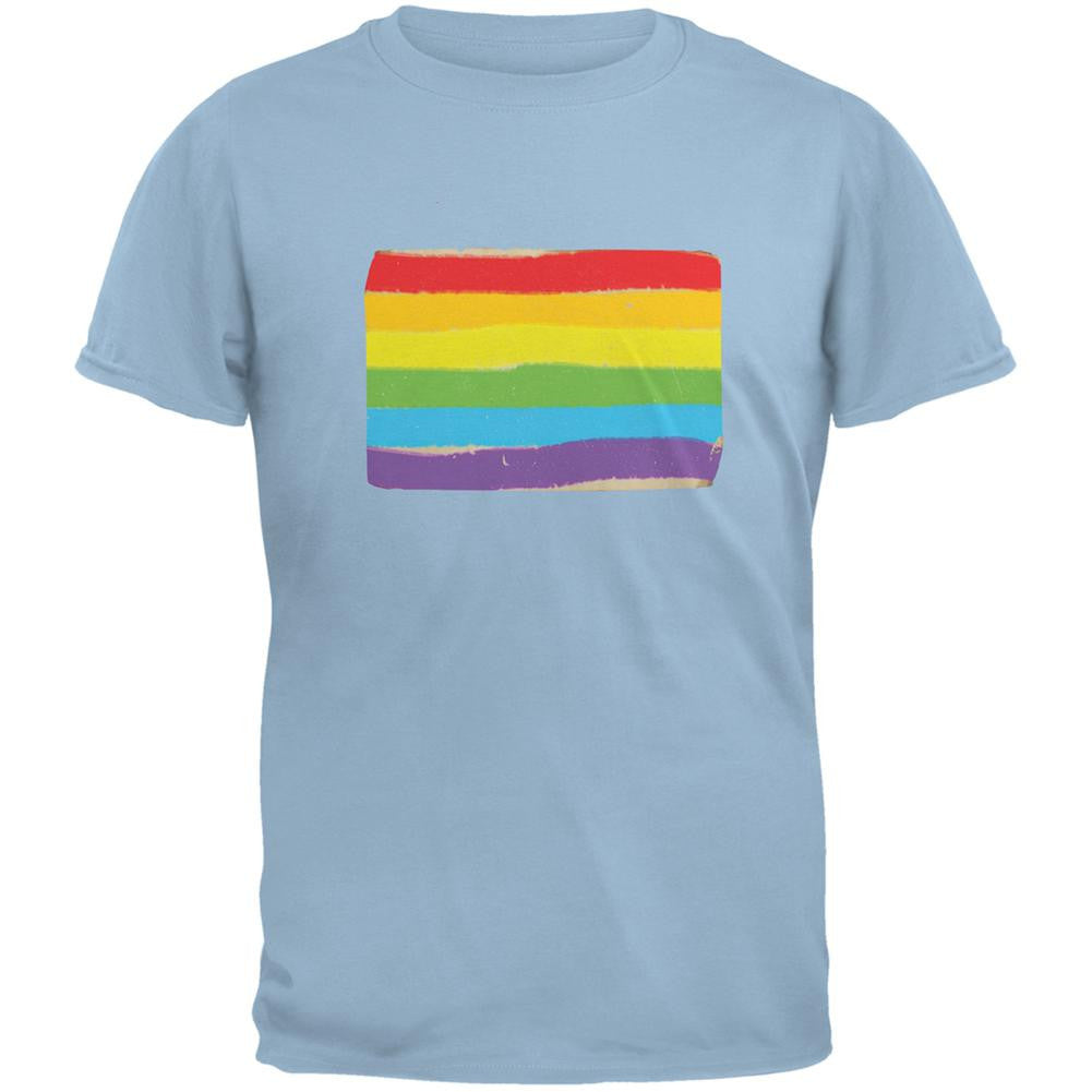 Gay Pride LGBT Vintage Rainbow Light Blue Adult T-Shirt Men's T-Shirts Old Glory 2XL Blue 