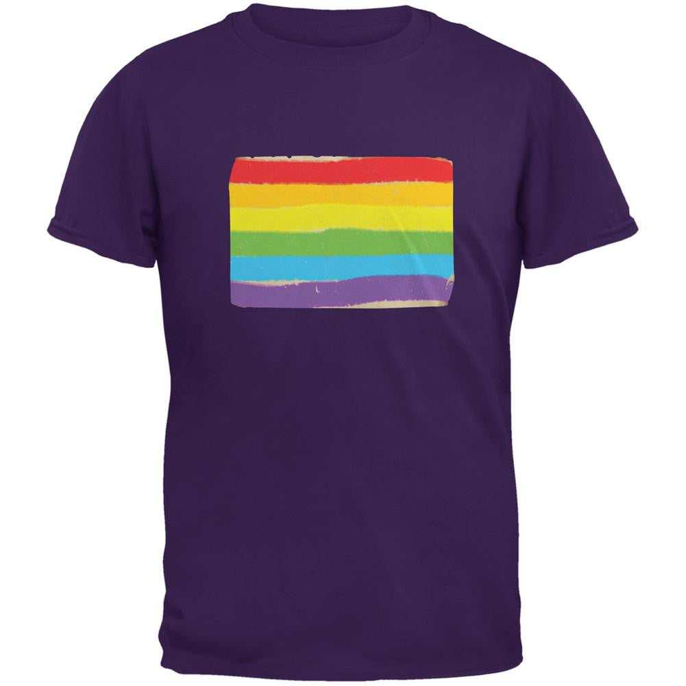 Gay Pride LGBT Vintage Rainbow Purple Adult T-Shirt Men's T-Shirts Old Glory 2XL Purple 