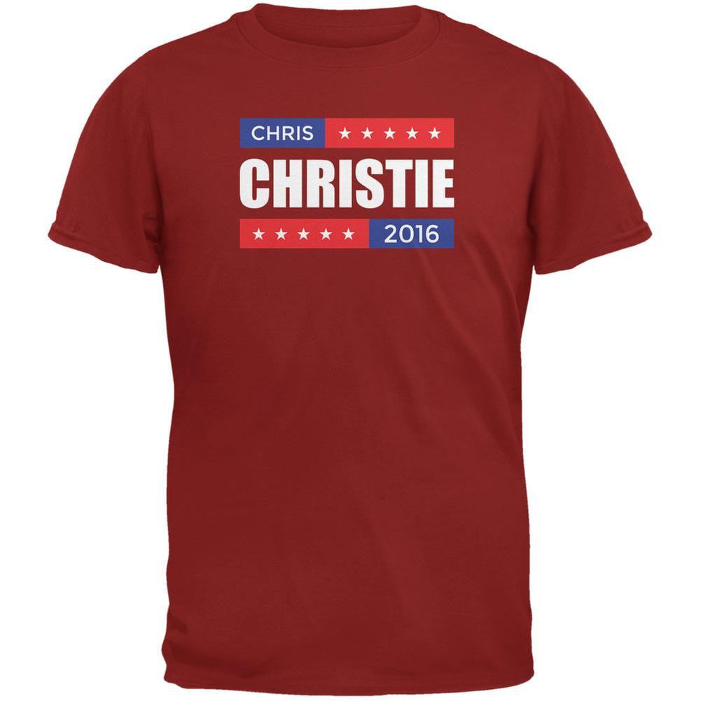 Election 2016 Chris Christie Stacked Cardinal Red Adult T-Shirt Men's T-Shirts Old Glory 2XL Red 