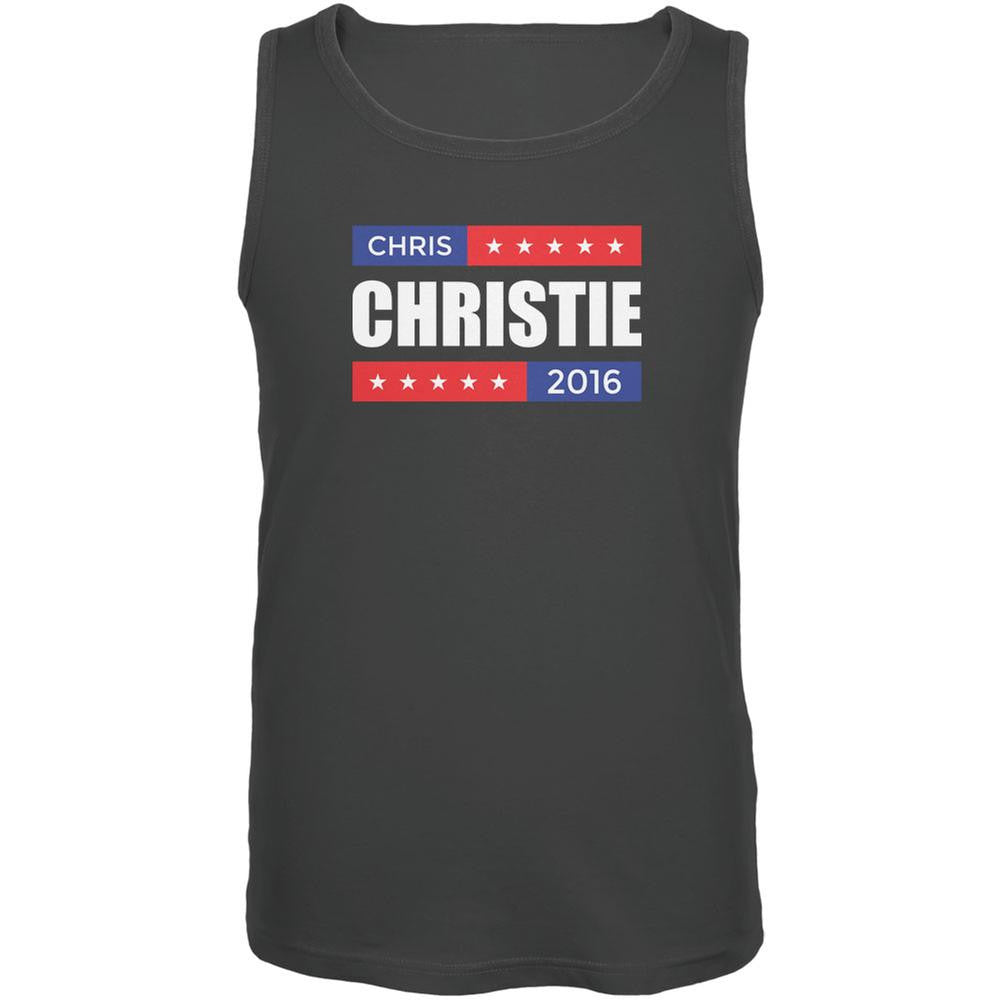 Election 2016 Chris Christie Stacked Charcoal Grey Adult Tank Top Men's Tank Tops Old Glory 2XL Grey 