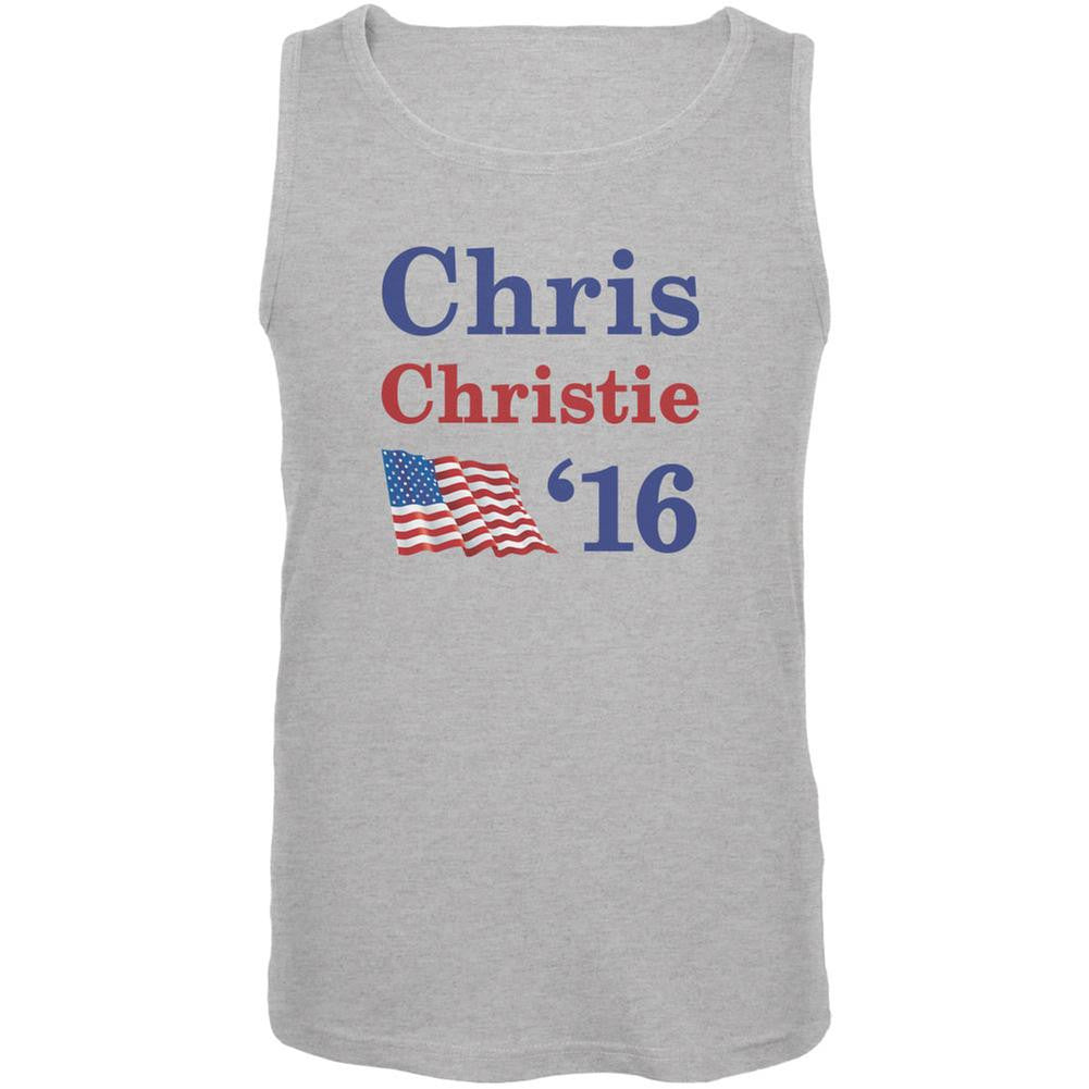 Election 2016 '16 Flag Chris Christie Heather Grey Adult Tank Top Men's Tank Tops Old Glory 2XL Grey 