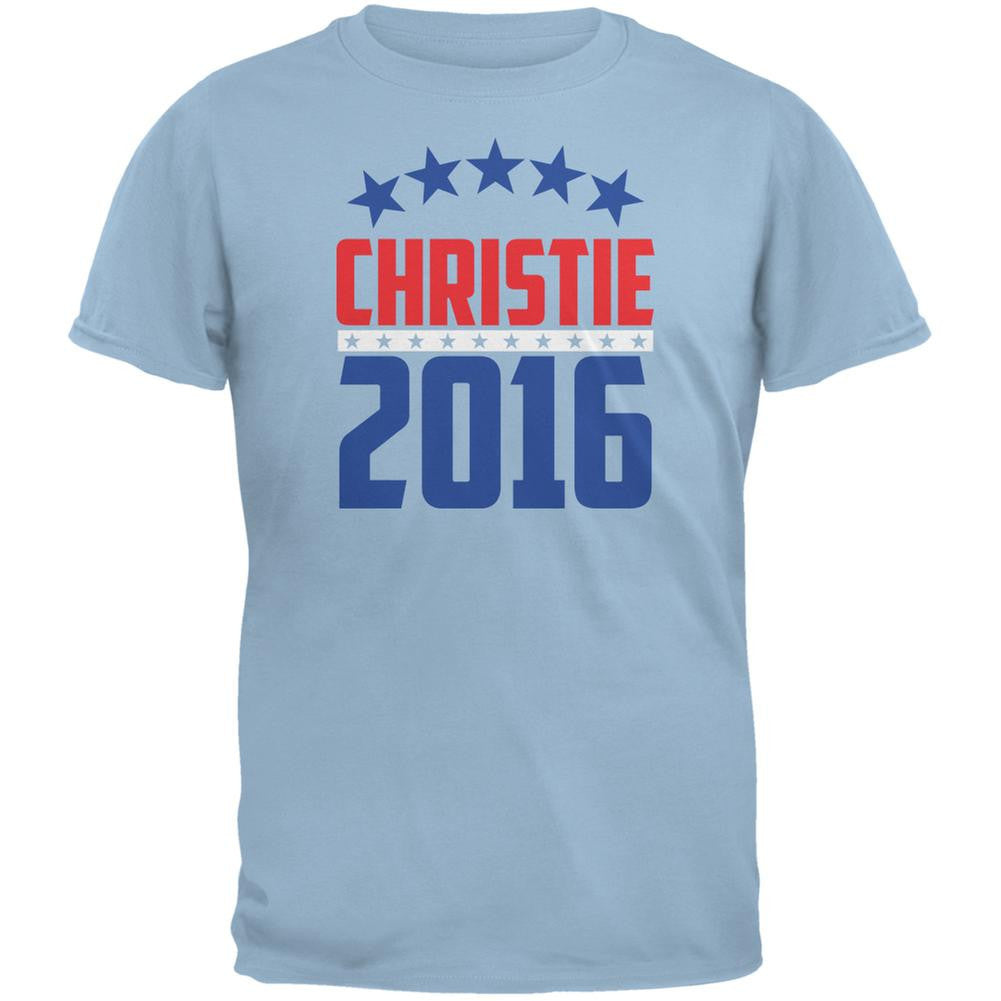 Election 2016 Chris Christie 2016 Arched Stars Light Blue Adult T-Shirt Men's T-Shirts Old Glory 2XL Blue 